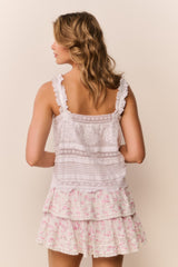 Blooming Floral Ruffle Mini Skirt