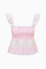Eugene Mixed Print Cotton Top