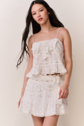 Willia Floral Embroidered Cotton Mini Skirt