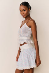 Solena Floral Cotton Mini Skirt