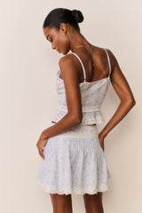 Solena Floral Cotton Mini Skirt