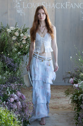 Soleia Floral Chiffon Maxi Skirt