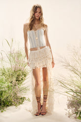 Camilia Lace Ruffle High-Low Skirt