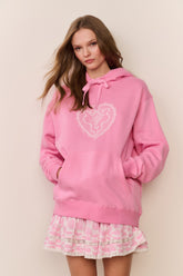 Heart Print Ruffle Mini Skirt