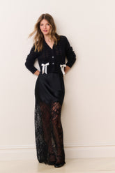 Ilene Satin & Lace Maxi Skirt