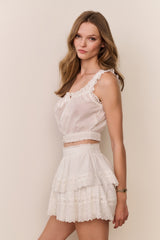 Lupo Heart Eyelet Crop Top