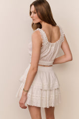 Lupo Heart Eyelet Crop Top