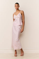 Lirena Silk-Blend Bow Jacquard Top