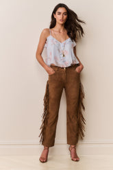 Jenya Suede Fringe Pant