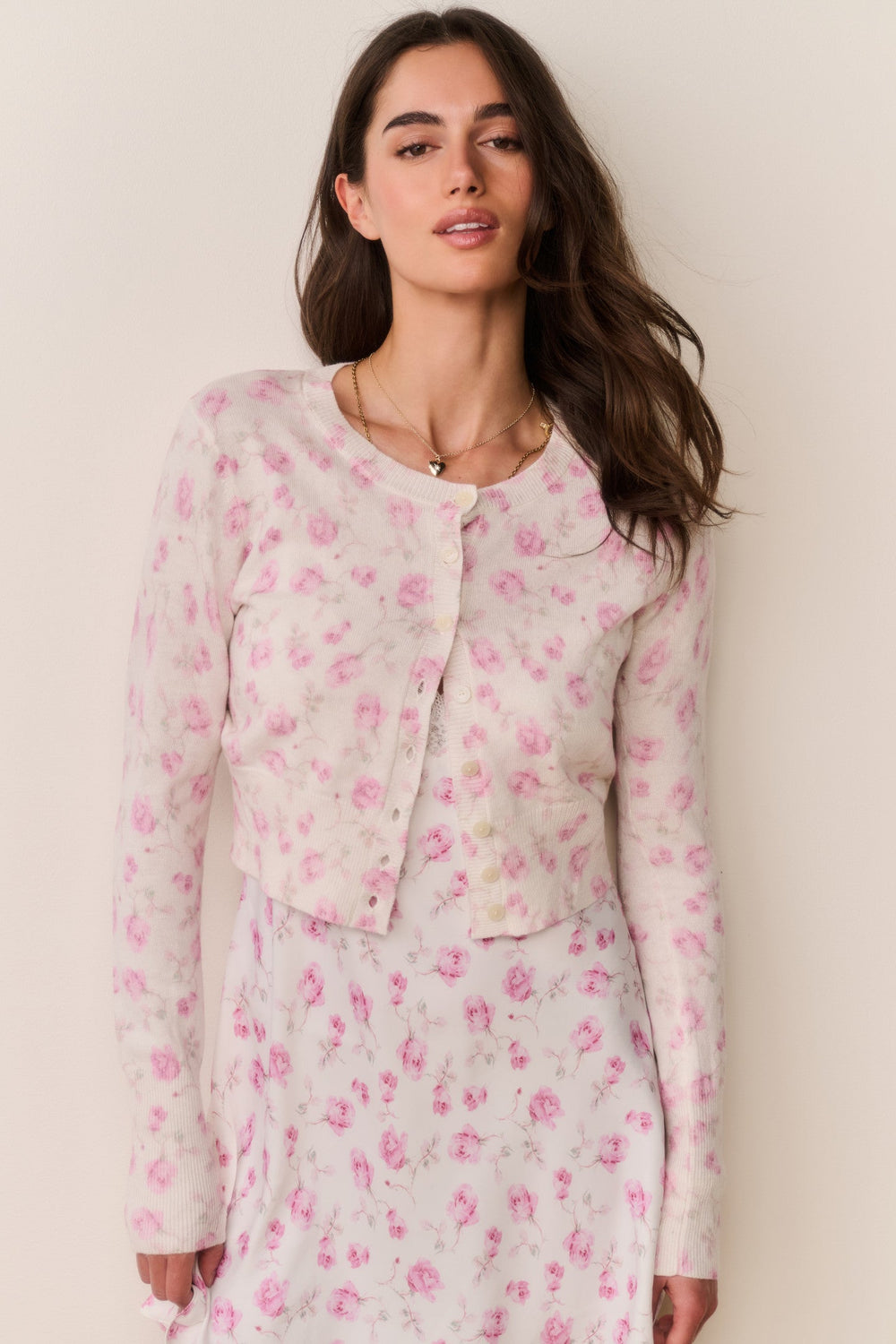 Adeanne Heirloom Print Cotton Cardigan