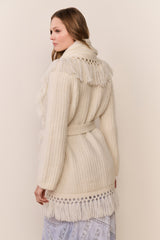 Daphira Fringe Alpaca Wrap Cardigan