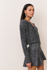 Ferra Sequin Stretch Knit Cardigan
