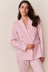 Gillian Linen-Cotton Bow Blazer