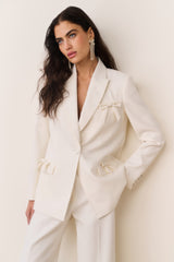 Shayne Wool-Blend Bow-Embellished Blazer