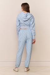 Arienne Cropped Bow Print Hoodie