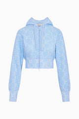 Arienne Cropped Bow Print Hoodie