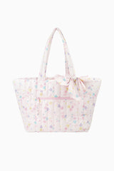 LoveShackFancy x Roller Rabbit Heart Stripe Bow Tote Bag