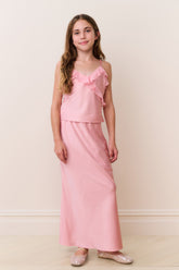 Tween Kalea Charmeuse Ruffle Top