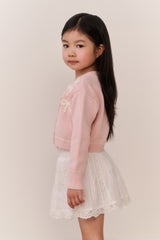 Little Girls Jayne Bow Embroidered Cardigan