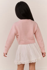 Little Girls Jayne Bow Embroidered Cardigan
