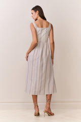 Majory Cotton Bustier Midi Dress