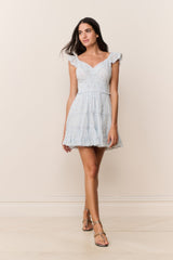 Presline Floral Wreath Print Mini Dress