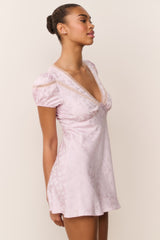 Sylara Silk-Blend Bow Jacquard Mini Dress