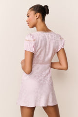 Sylara Silk-Blend Bow Jacquard Mini Dress