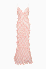 Ellietta Tartan Ruffle Maxi Dress