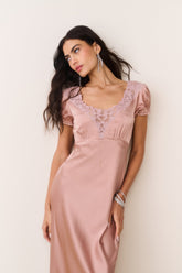 Taylis Satin Lace Maxi Dress