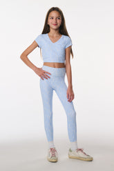 Tween Cherrily Bow Print Active Top