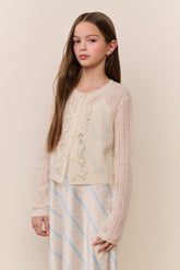 Tween Kena Alpaca-Wool Pointelle Cardigan