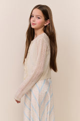 Tween Kena Alpaca-Wool Pointelle Cardigan