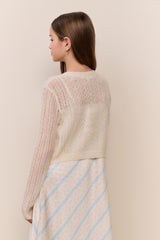 Tween Kena Alpaca-Wool Pointelle Cardigan