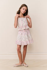 Tween Jessamine Mixed Print Top
