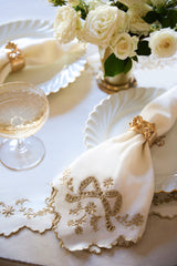 Heirloom Gold Bow Napkin Ring Set - Set Of 4
