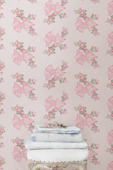 Rosa Beaux Pink Mint Standard Wallpaper