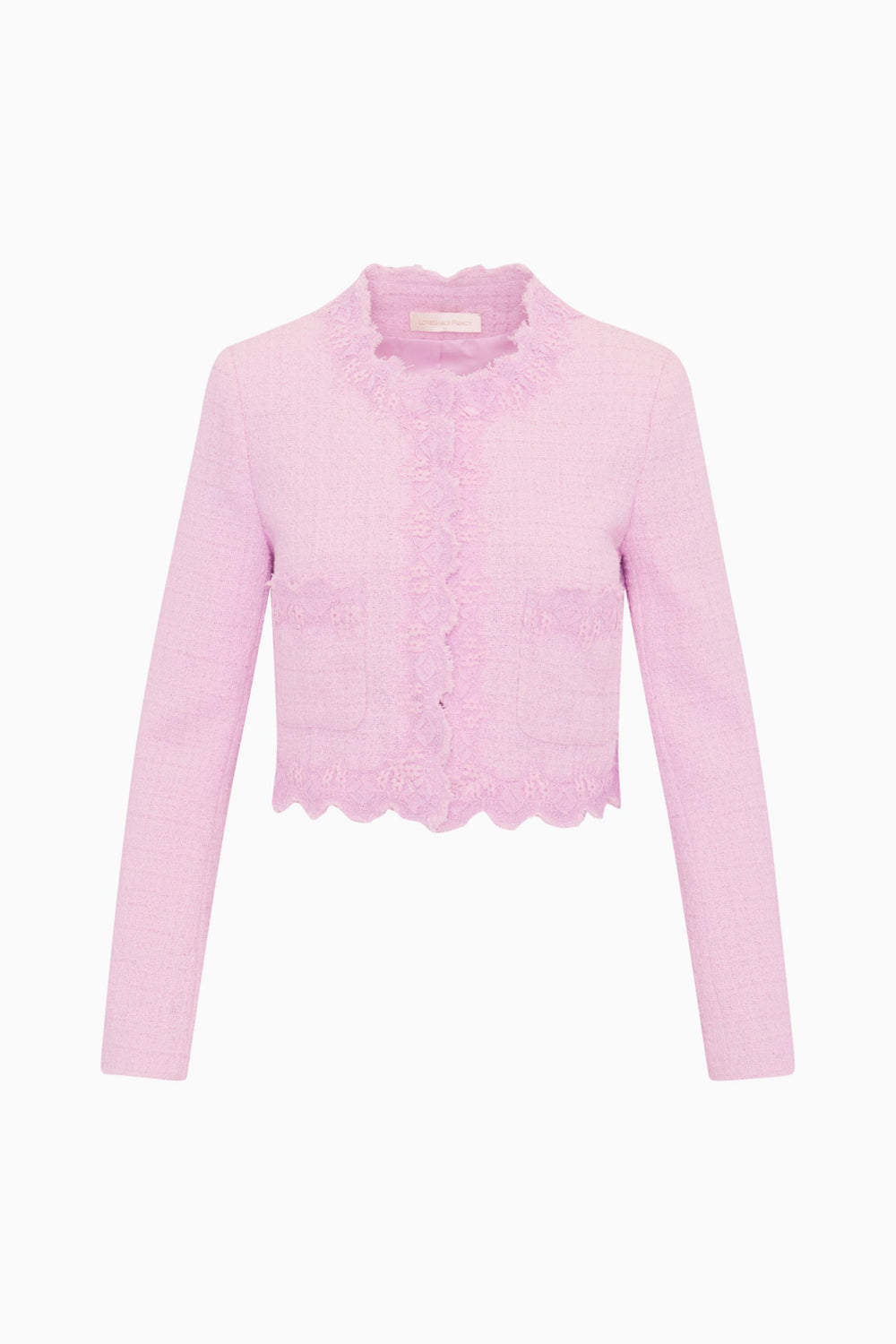 Erina Lace-Trimmed Tweed Jacket