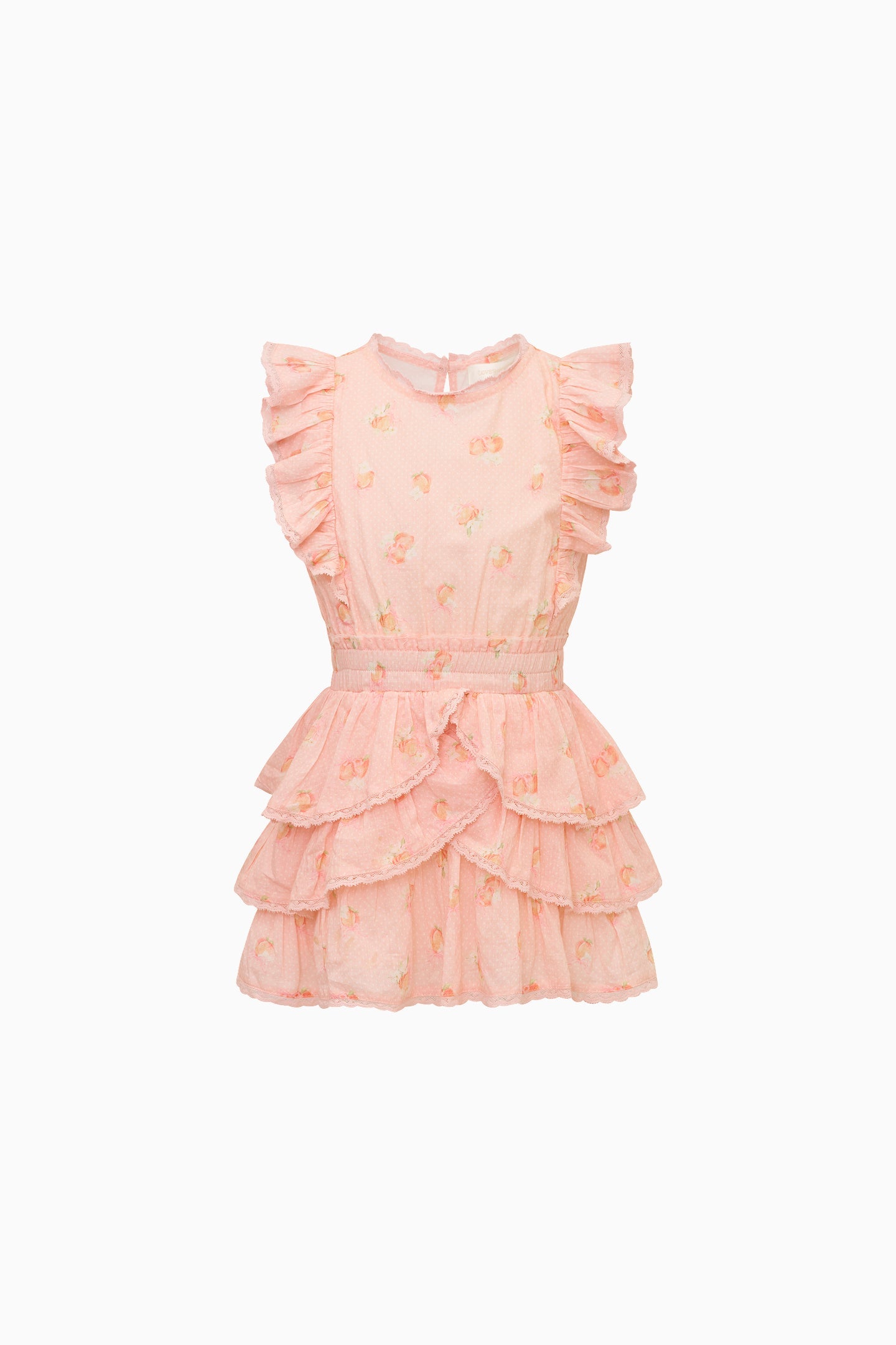 Little Girls Peach Pom Pom Decker Dress