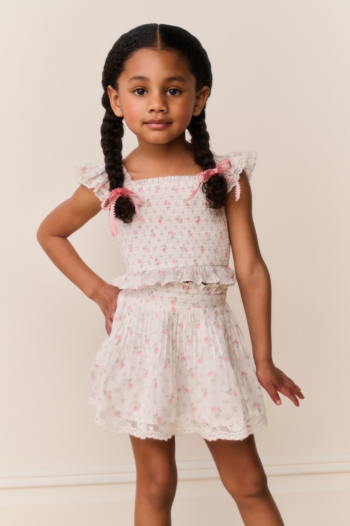 Little Girls Mini Solena Floral Cotton Skirt