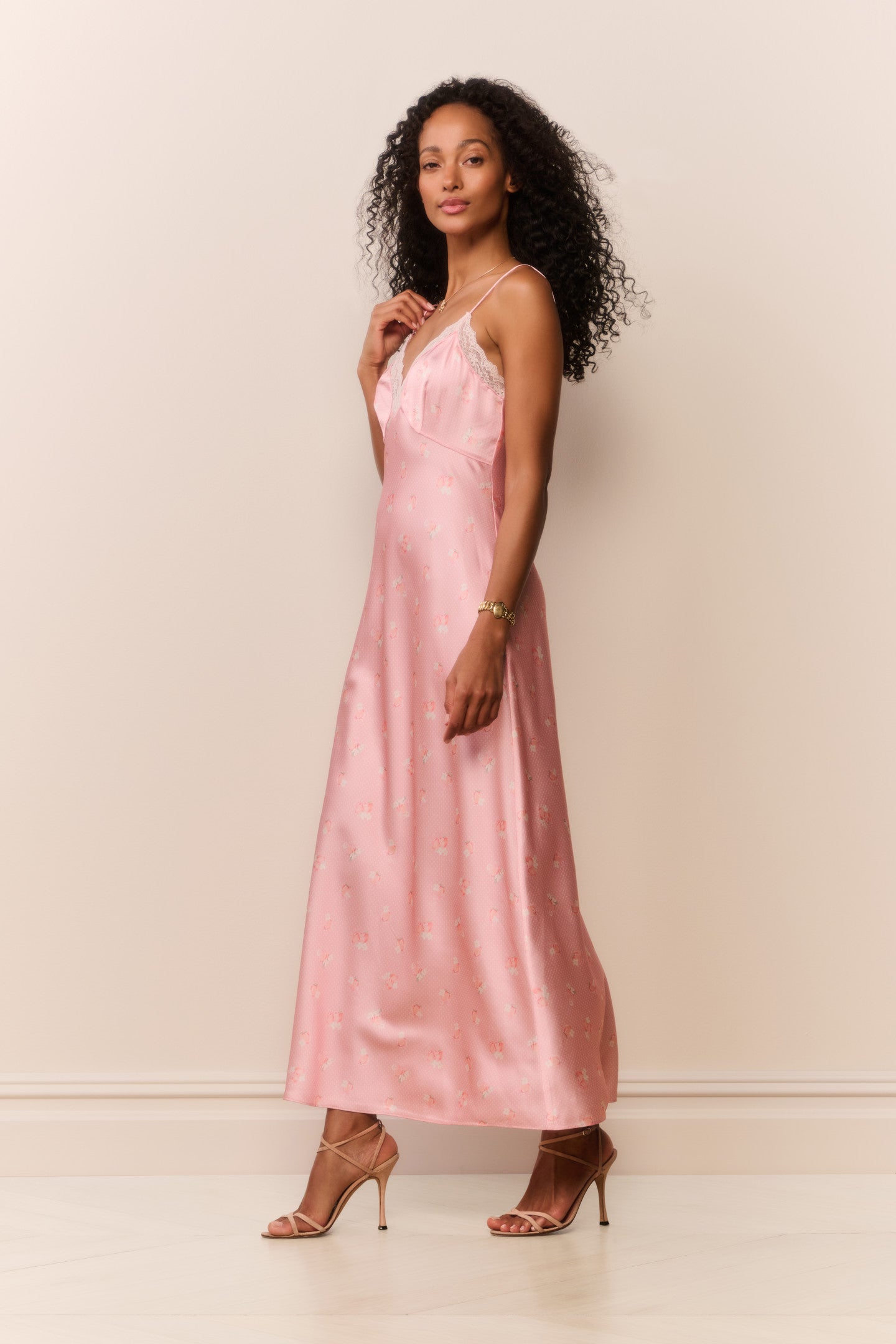 Peach Pom Pom Manuela Maxi Dress
