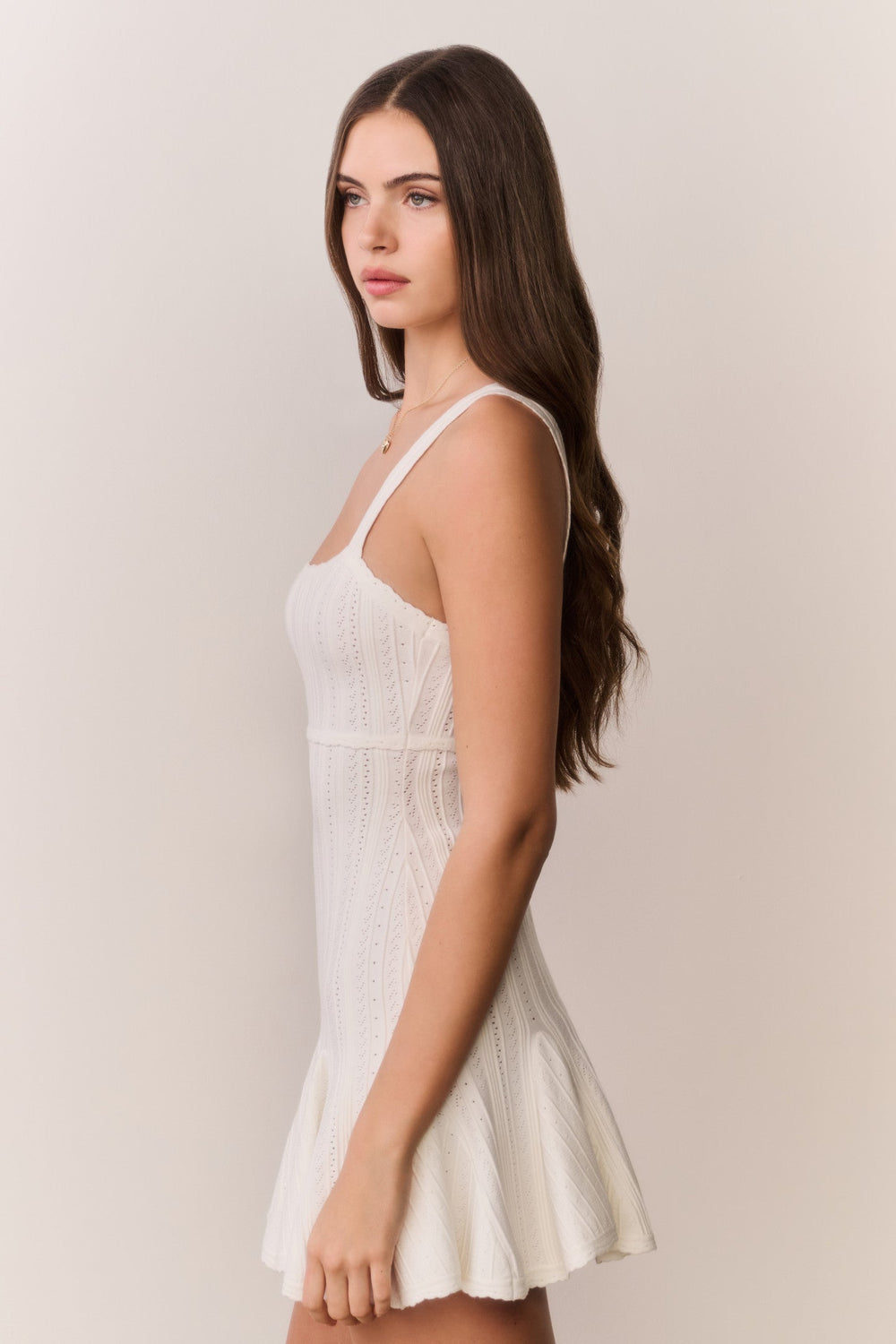 Tabatha Stretch Pointelle Mini Dress