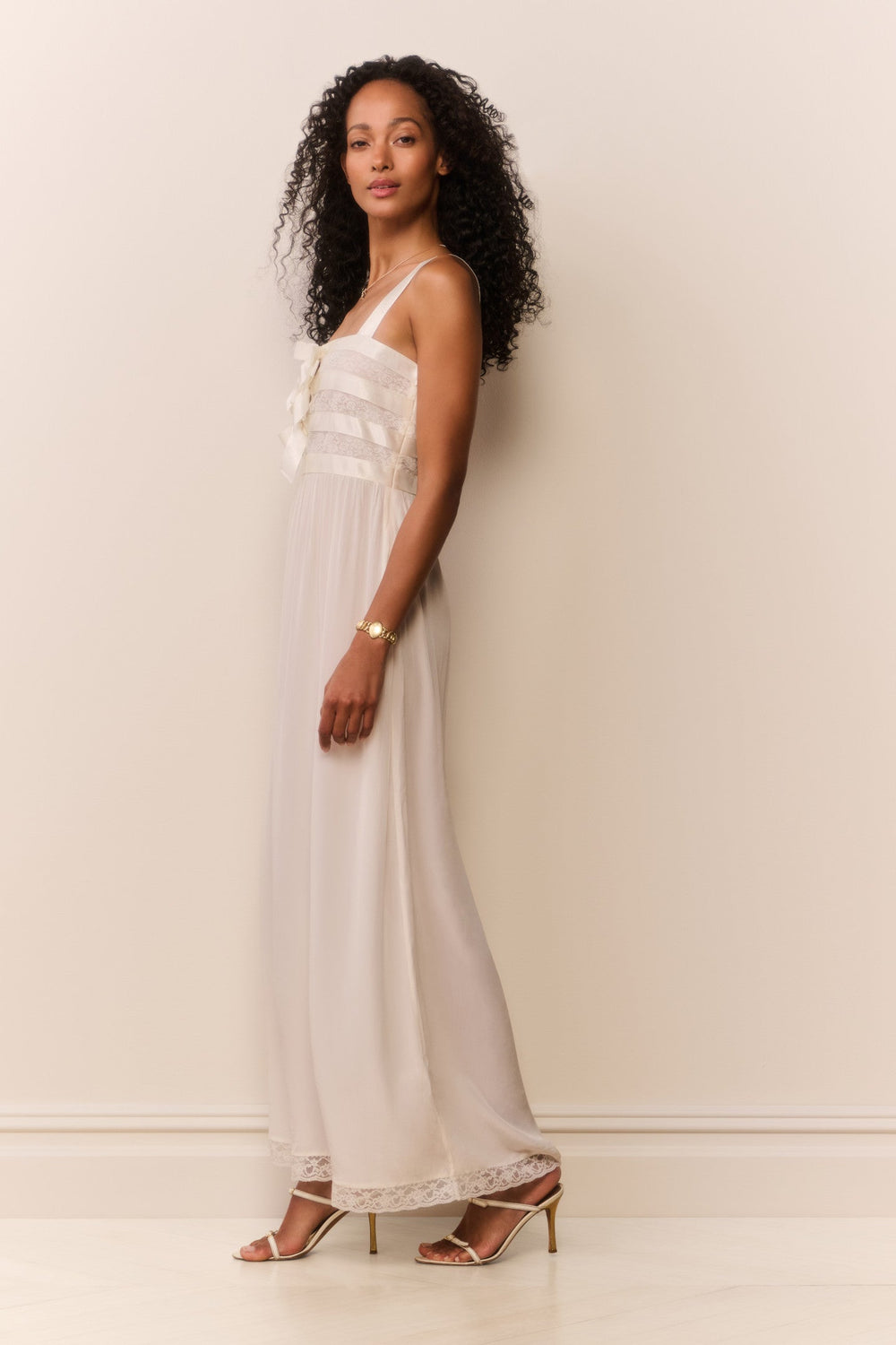 Lovelace Banded Bow Maxi Dress