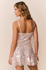 Liria Vanilla Blush Sequin Mini Dress