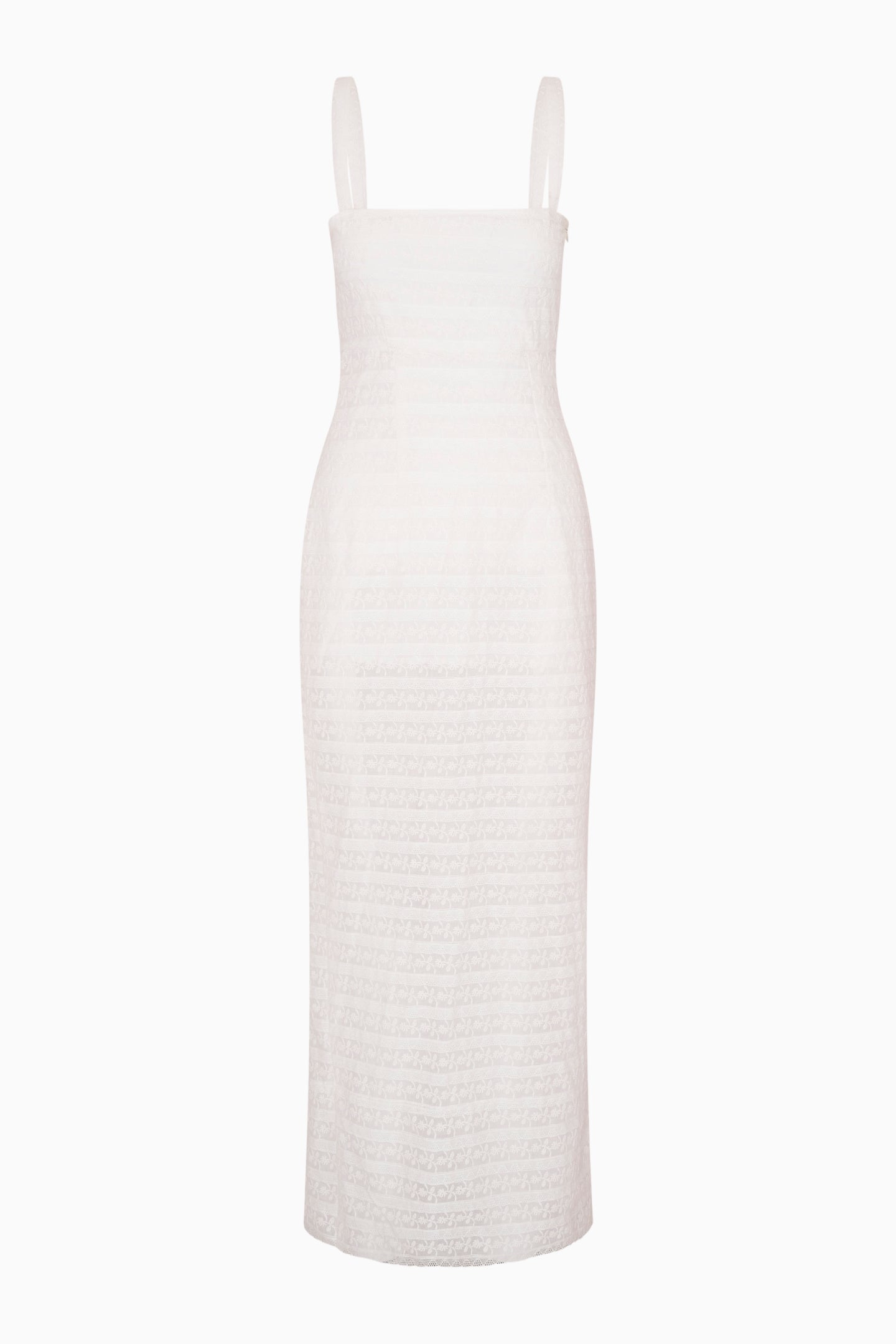 Verna Lace Stripe Midi Dress