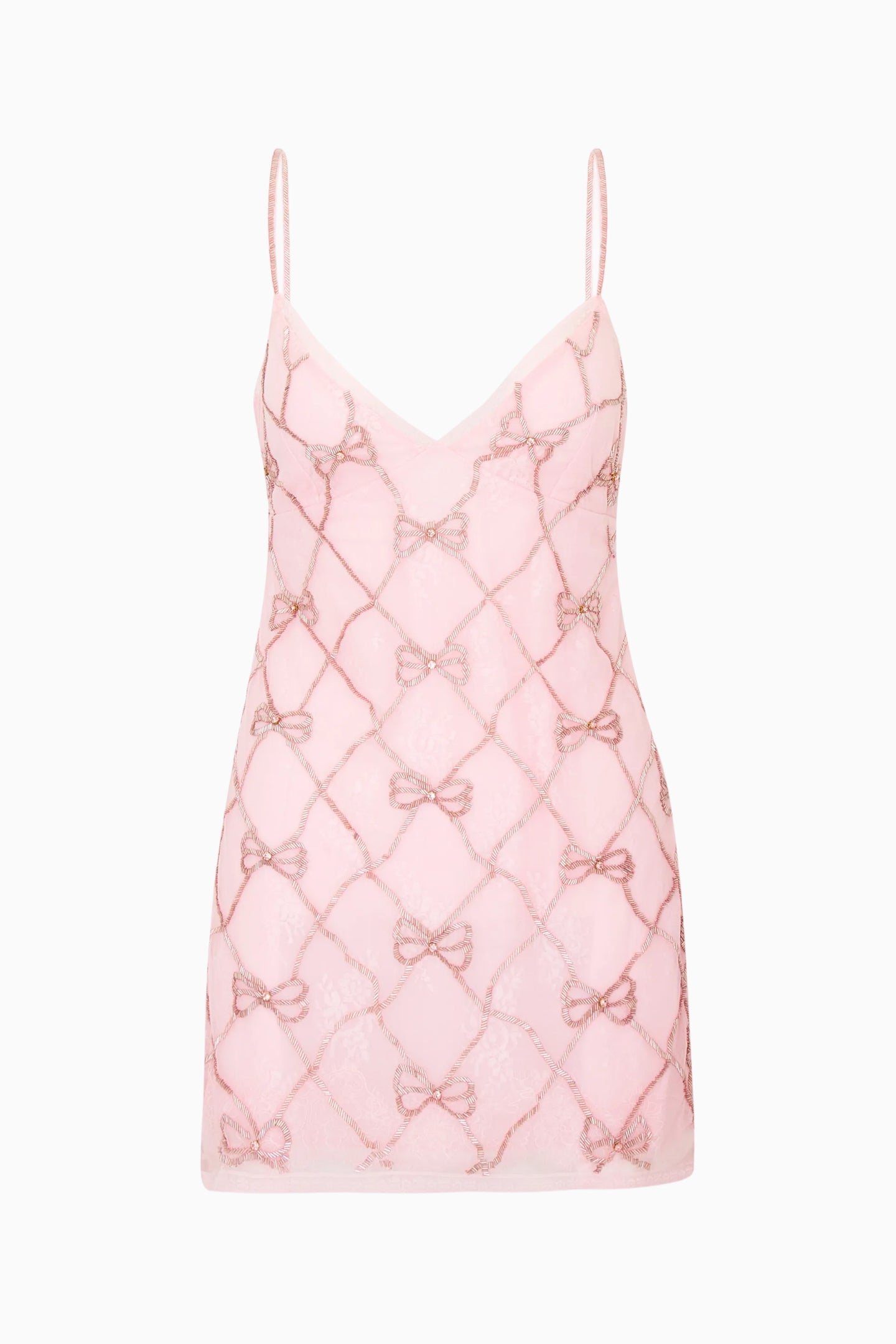 Shella Beaded Bow Mini Dress