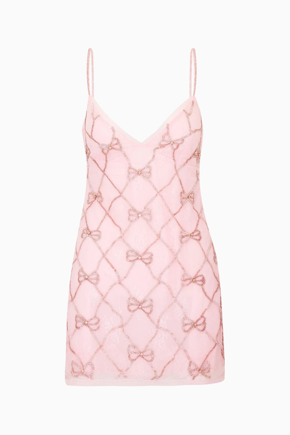 Shella Beaded Bow Mini Dress