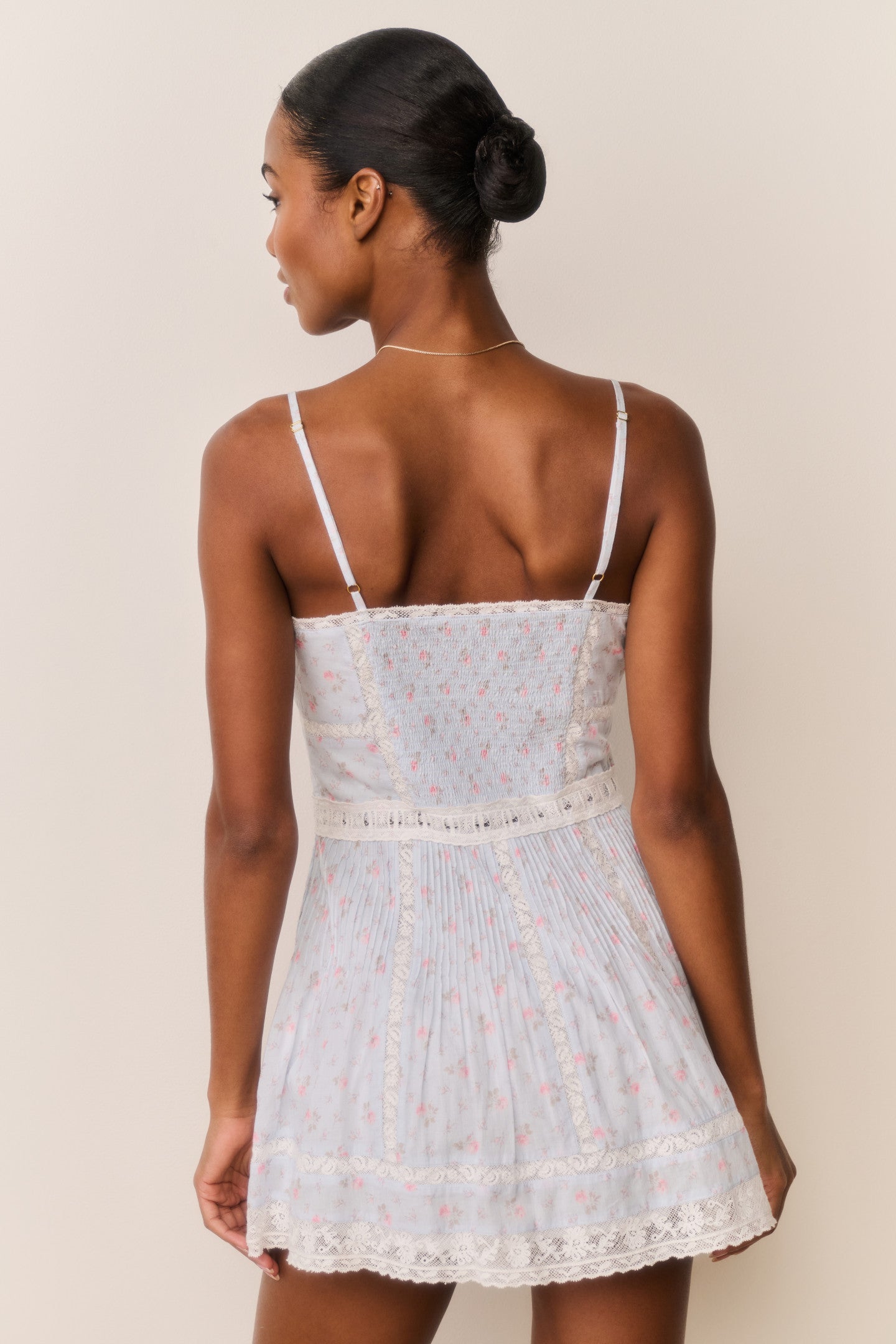 Zirelle Floral Cotton Lace-Trimmed Mini Dress