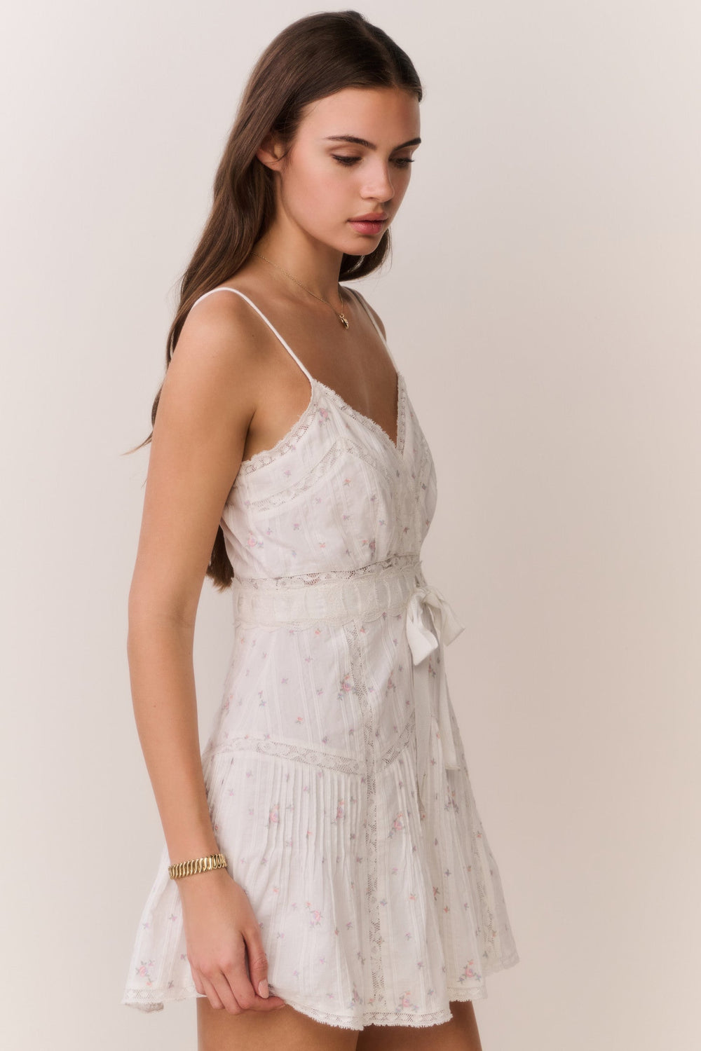 Sibelle Floral Embroidered Cotton Mini Dress