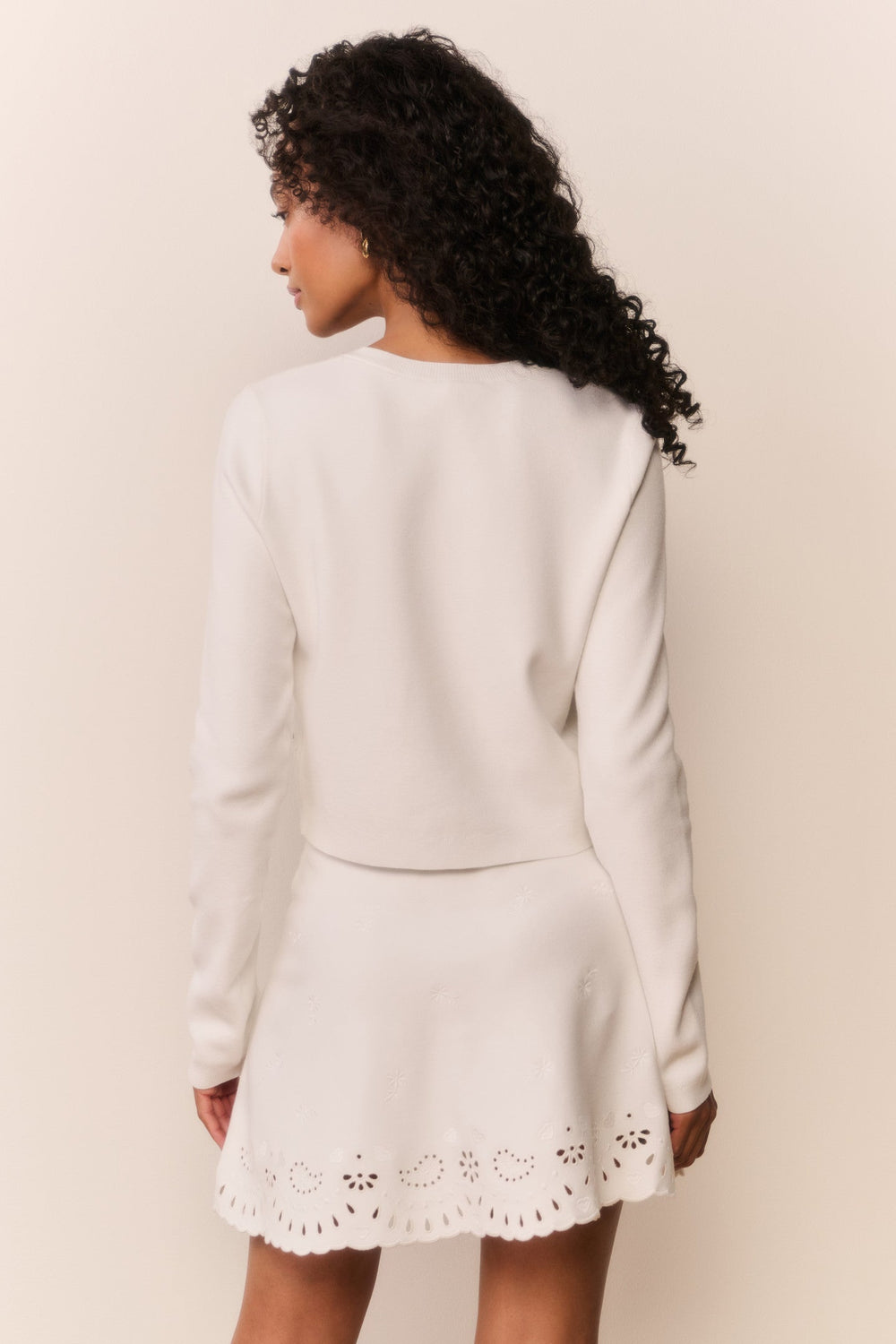 Glindy Knit Bandana Eyelet Mini Skirt